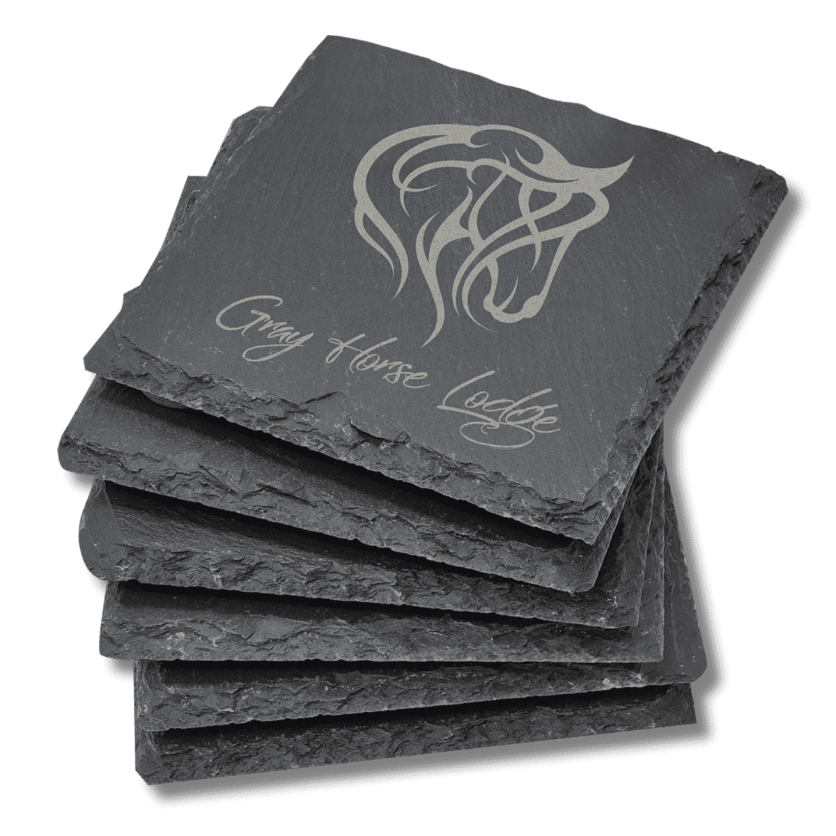 Personalized Slate Coasters and Trivets with Custom Engraving - Coaster - Set of Six