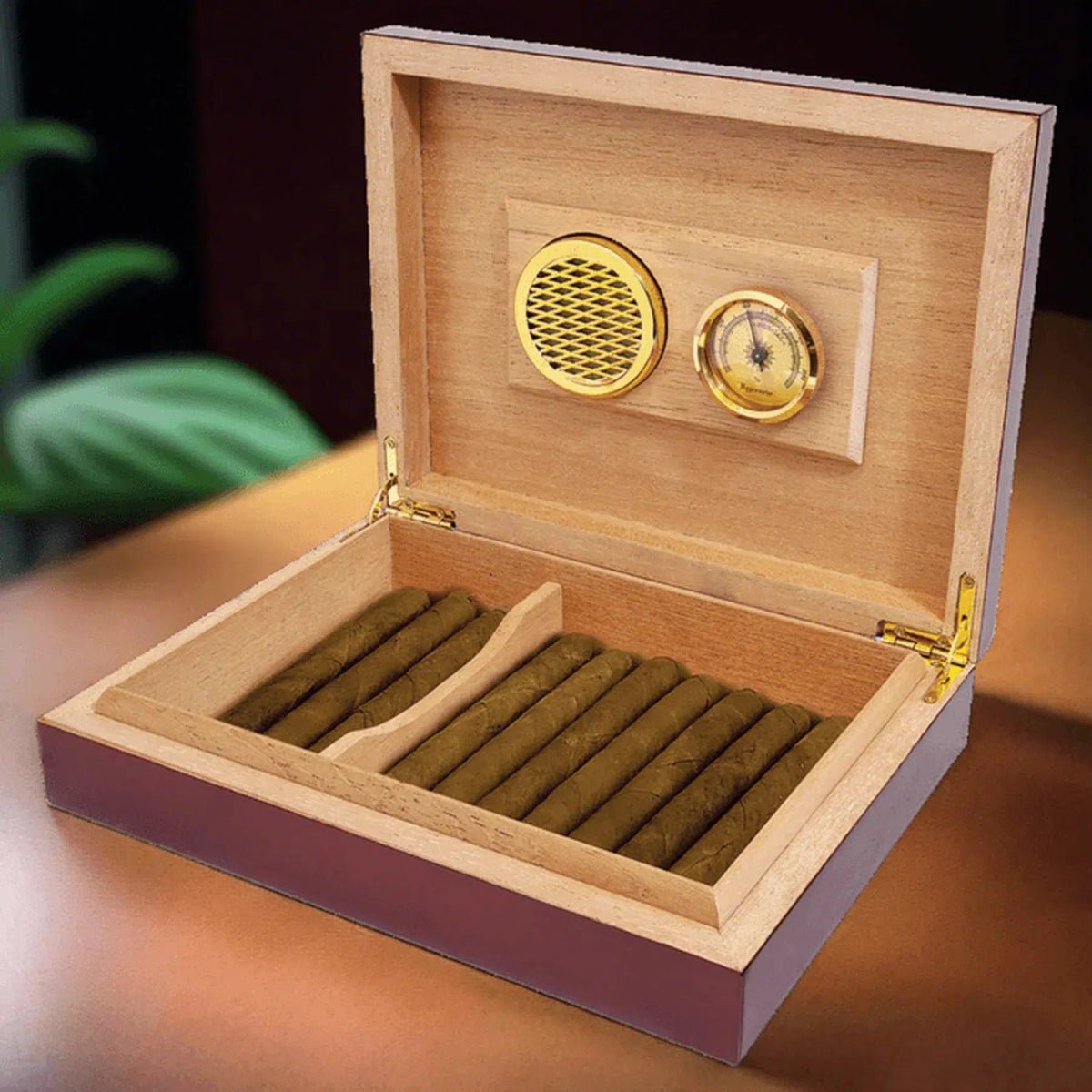 Personalized Spanish Cedar Humidor with Hygrometer - 