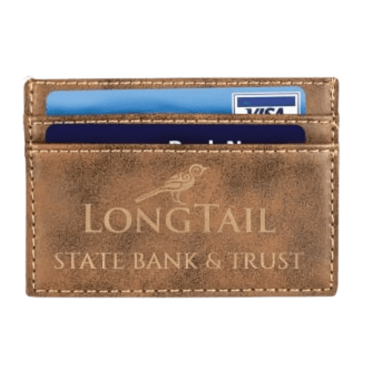Personalized Wallet Clip with Card Holder - Rustic