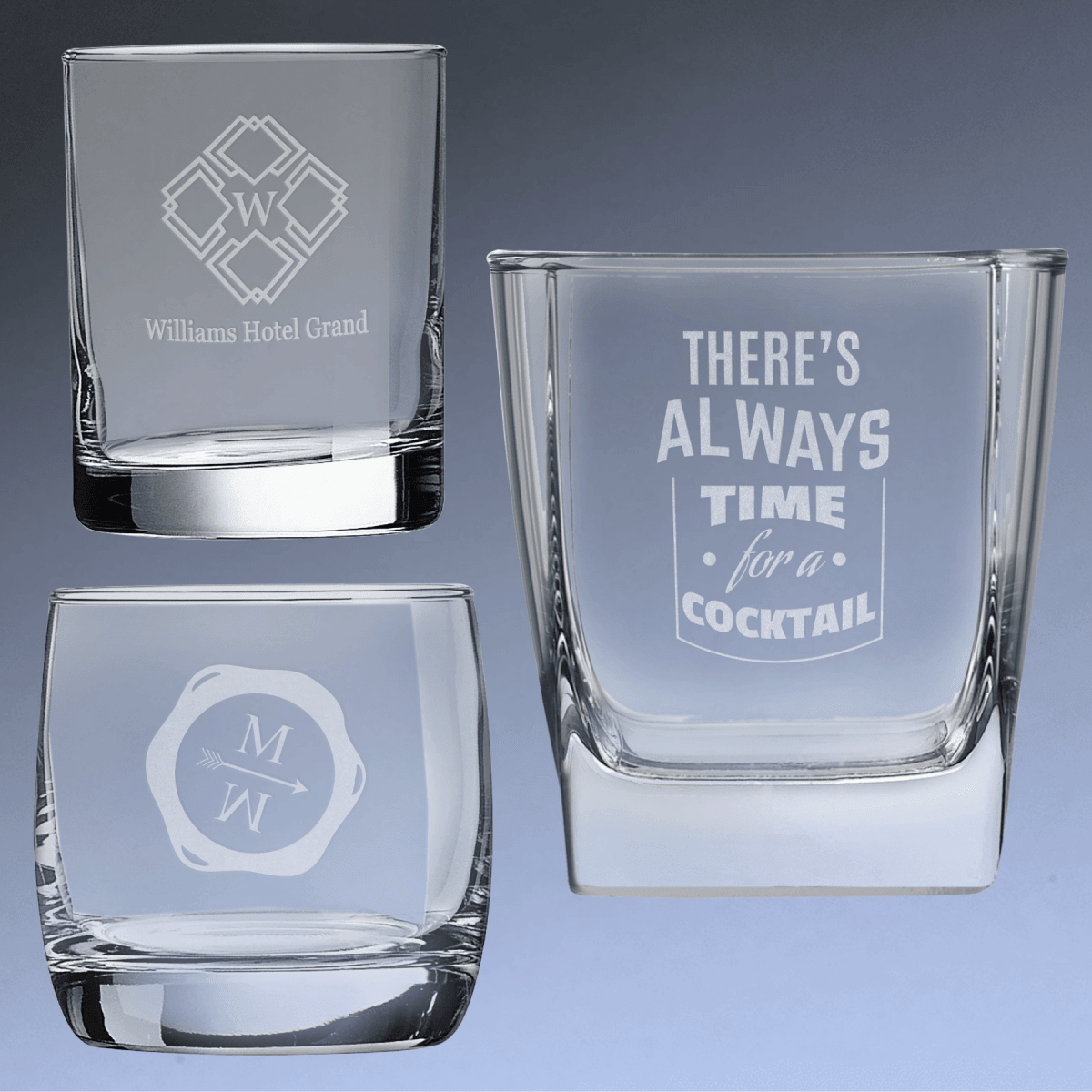 Personalized Whiskey Glass - Laser Etched Cocktail or Juice Glassware - Classic