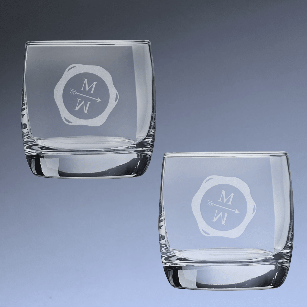 Personalized Whiskey Glass - Laser Etched Cocktail or Juice Glassware - Square