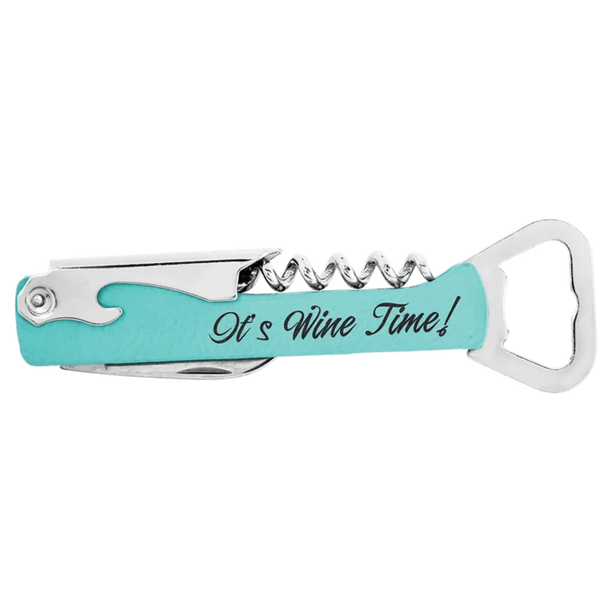 Personalized Wine Bottle Opener Multi - Tool and Corkscrew - Teal