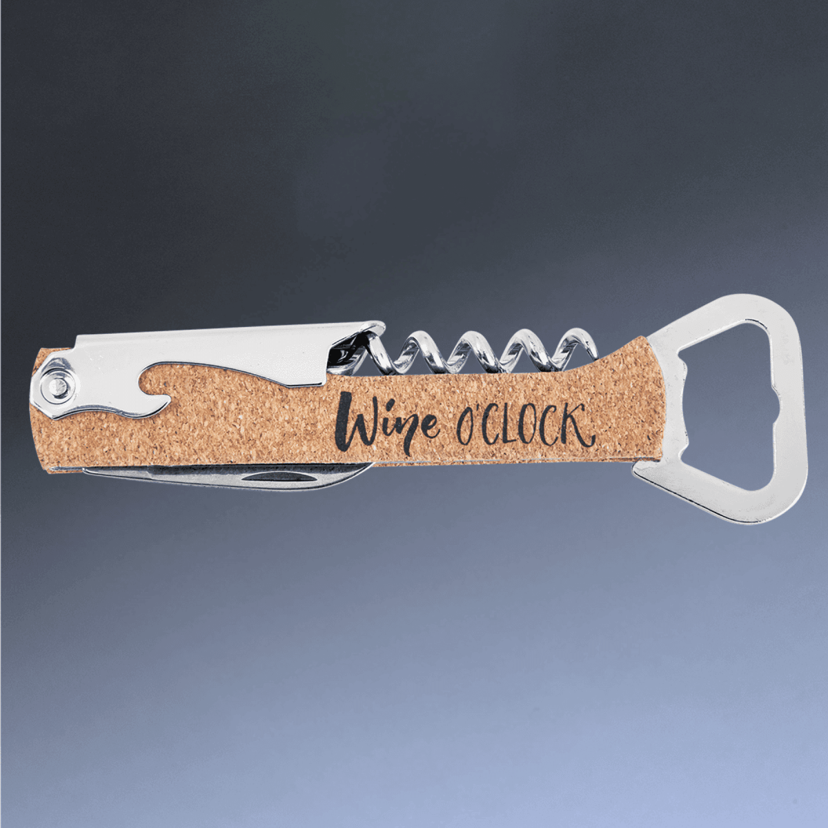 Personalized Wine Bottle Opener Multi - Tool and Corkscrew - Light Brown
