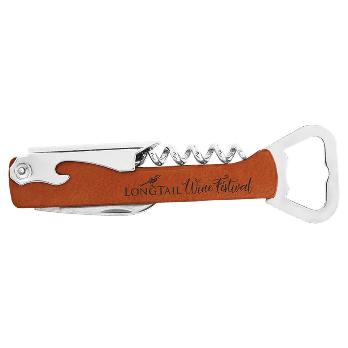 Personalized Wine Bottle Opener Multi - Tool and Corkscrew - Rawhide
