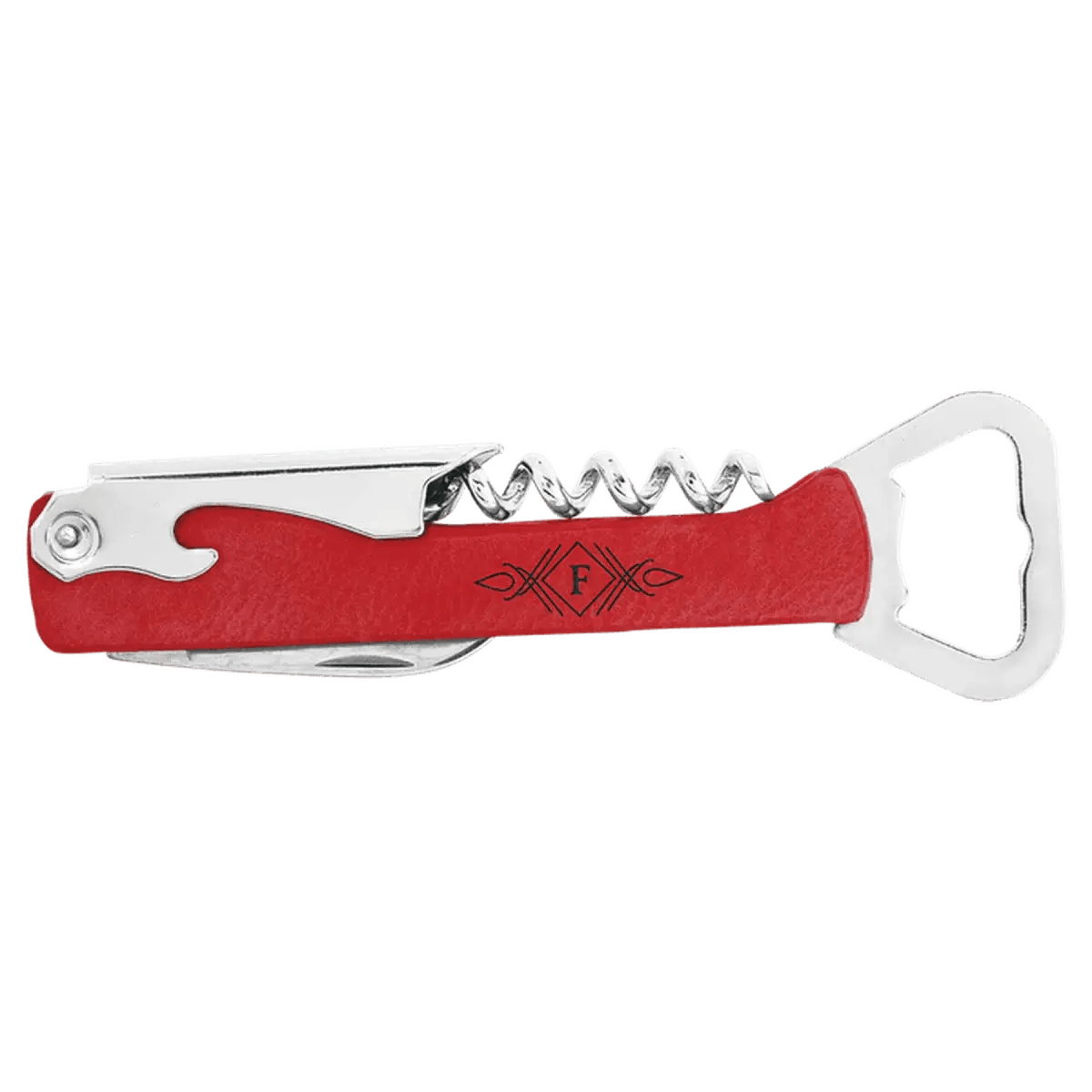 Personalized Wine Bottle Opener Multi - Tool and Corkscrew - Red