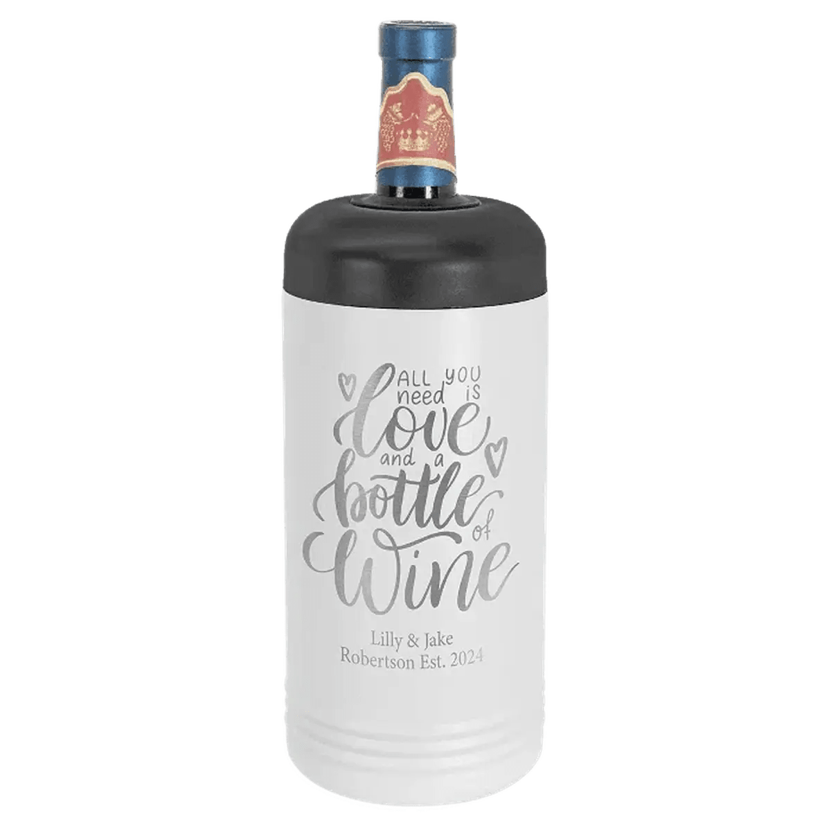 Personalized Wine Chillers - Vaccuum Insulated Polar Camel Wine Cooler - White