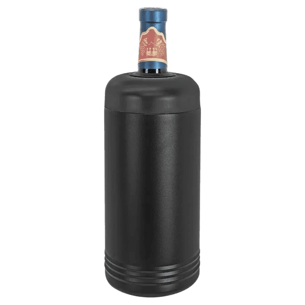 Personalized Wine Chillers - Vaccuum Insulated Polar Camel Wine Cooler - Black
