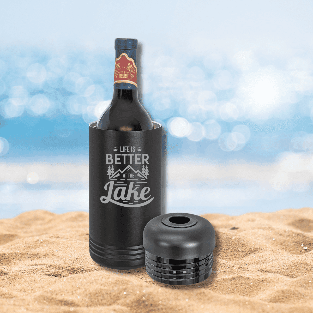 Personalized Wine Chillers - Vaccuum Insulated Polar Camel Wine Cooler - Teal