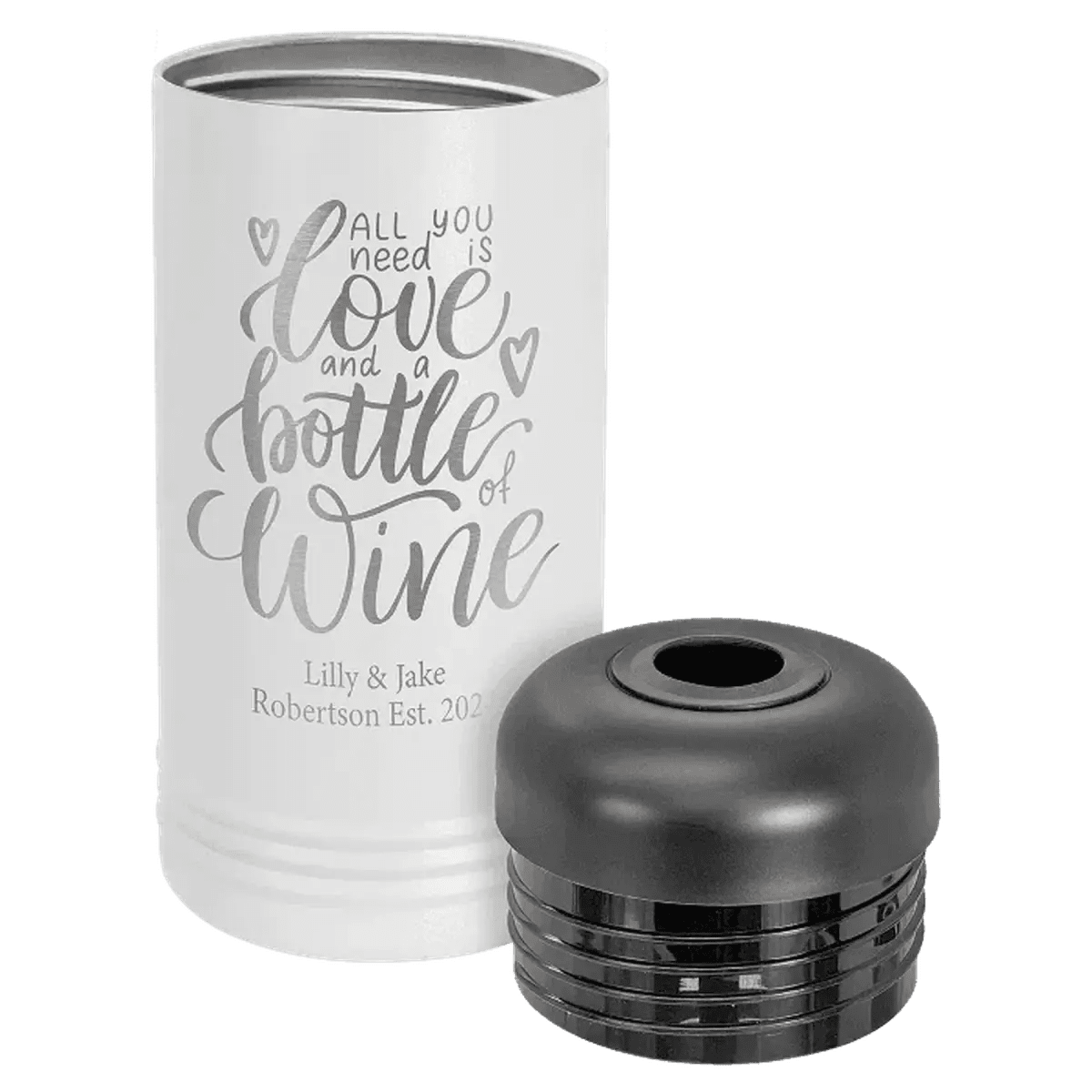 Personalized Wine Chillers - Vaccuum Insulated Polar Camel Wine Cooler - White
