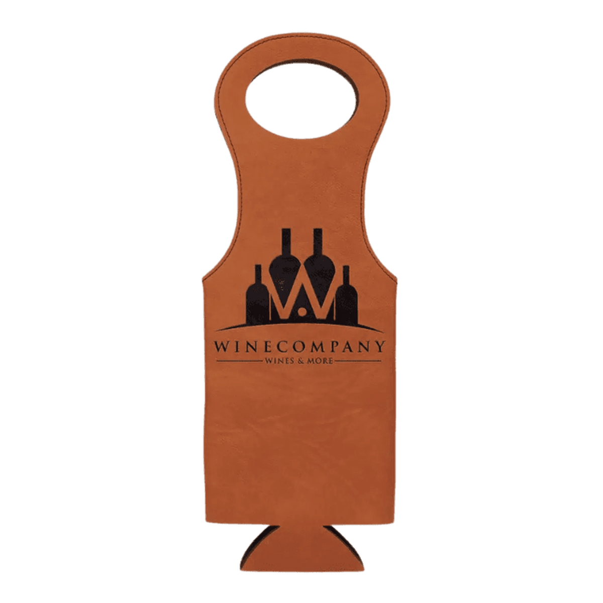 Personalized Wine Tote Bag – Insulated Leatherette Bottle Holder - Rawhide