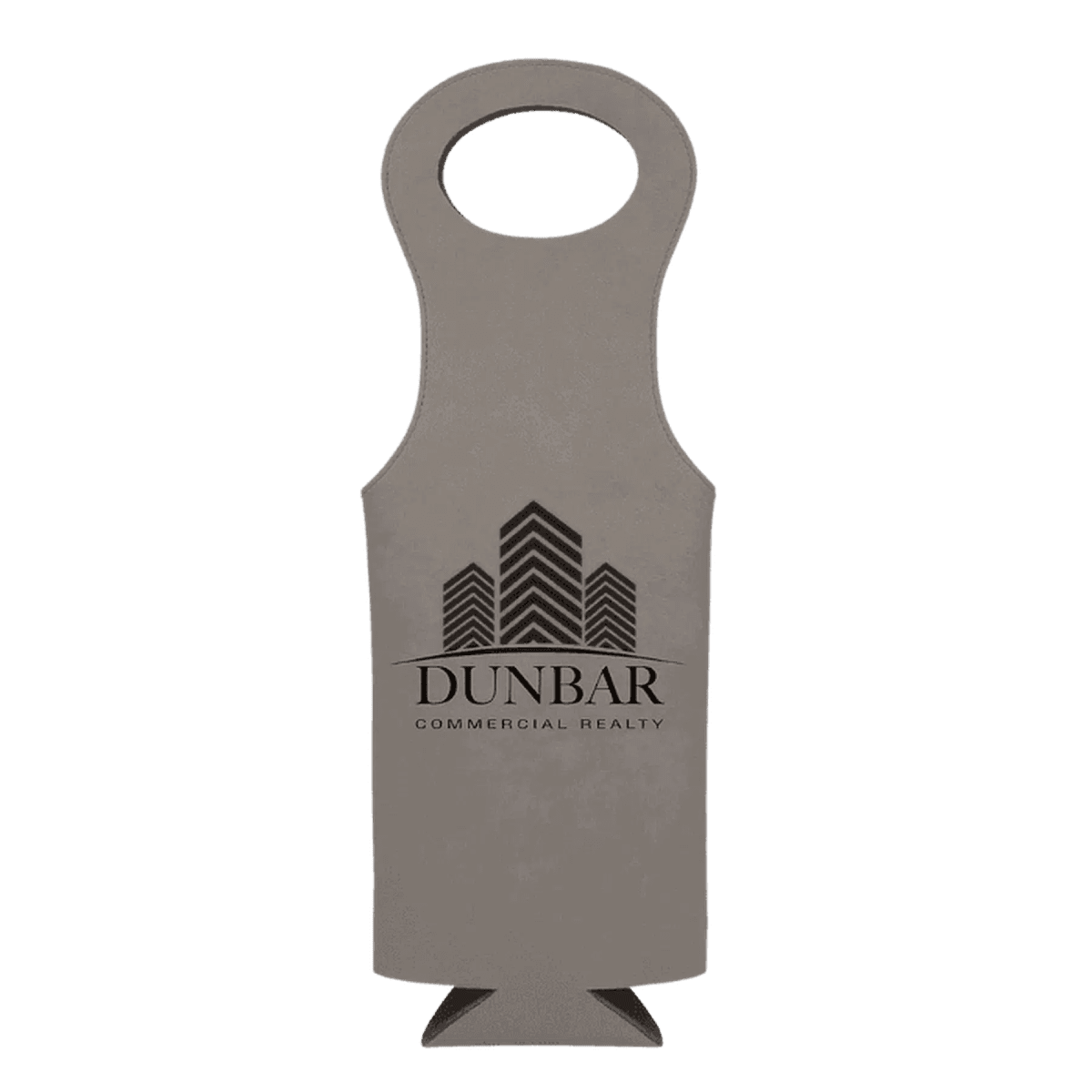 Personalized Wine Tote Bag – Insulated Leatherette Bottle Holder - Gray