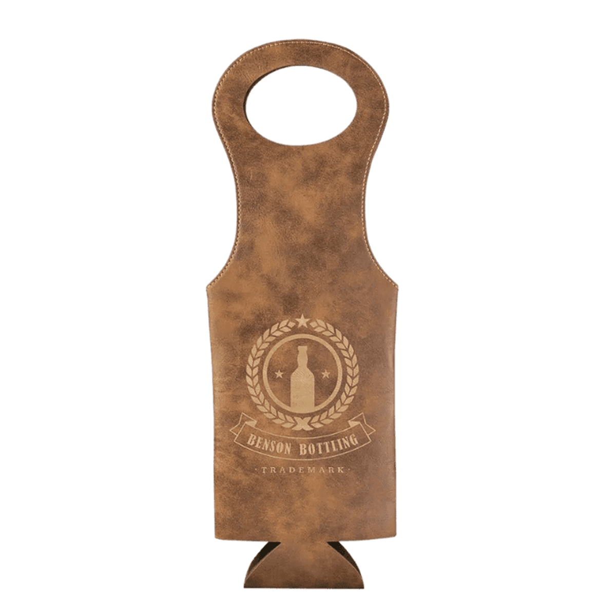 Personalized Wine Tote Bag – Insulated Leatherette Bottle Holder - Teal