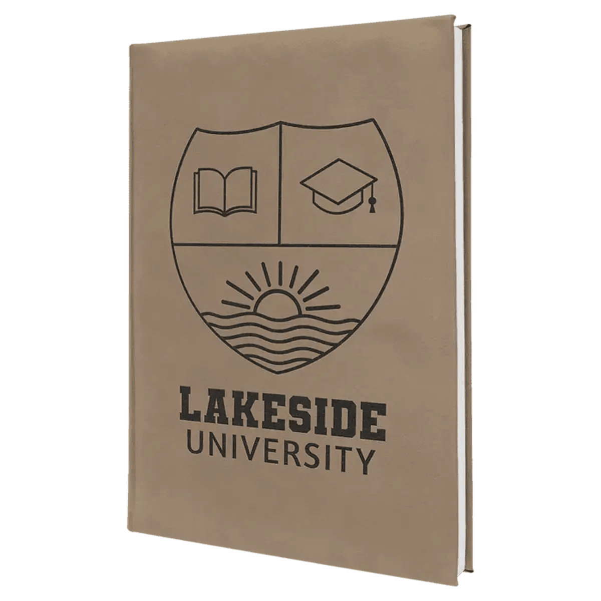 Personalized Writing Journals in Leatherette or Cork - Light Brown