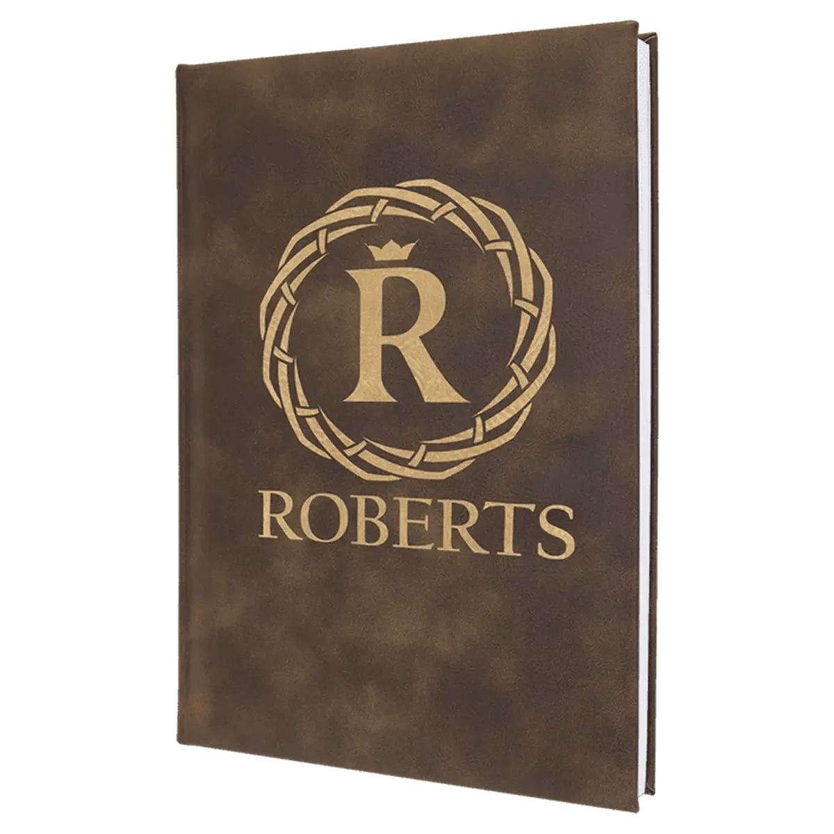 Personalized Writing Journals in Leatherette or Cork - Rustic/Gold