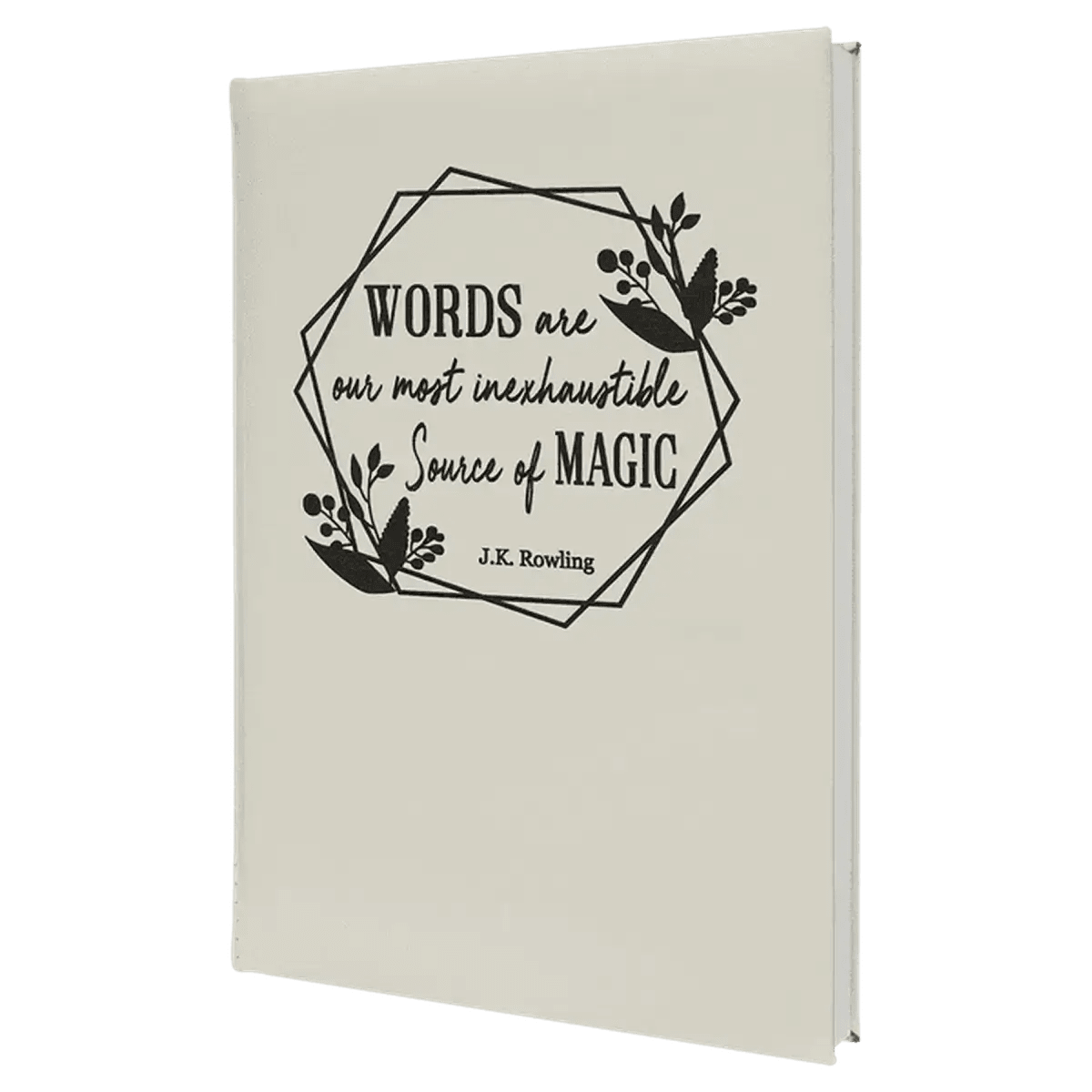 Personalized Writing Journals in Leatherette or Cork - White