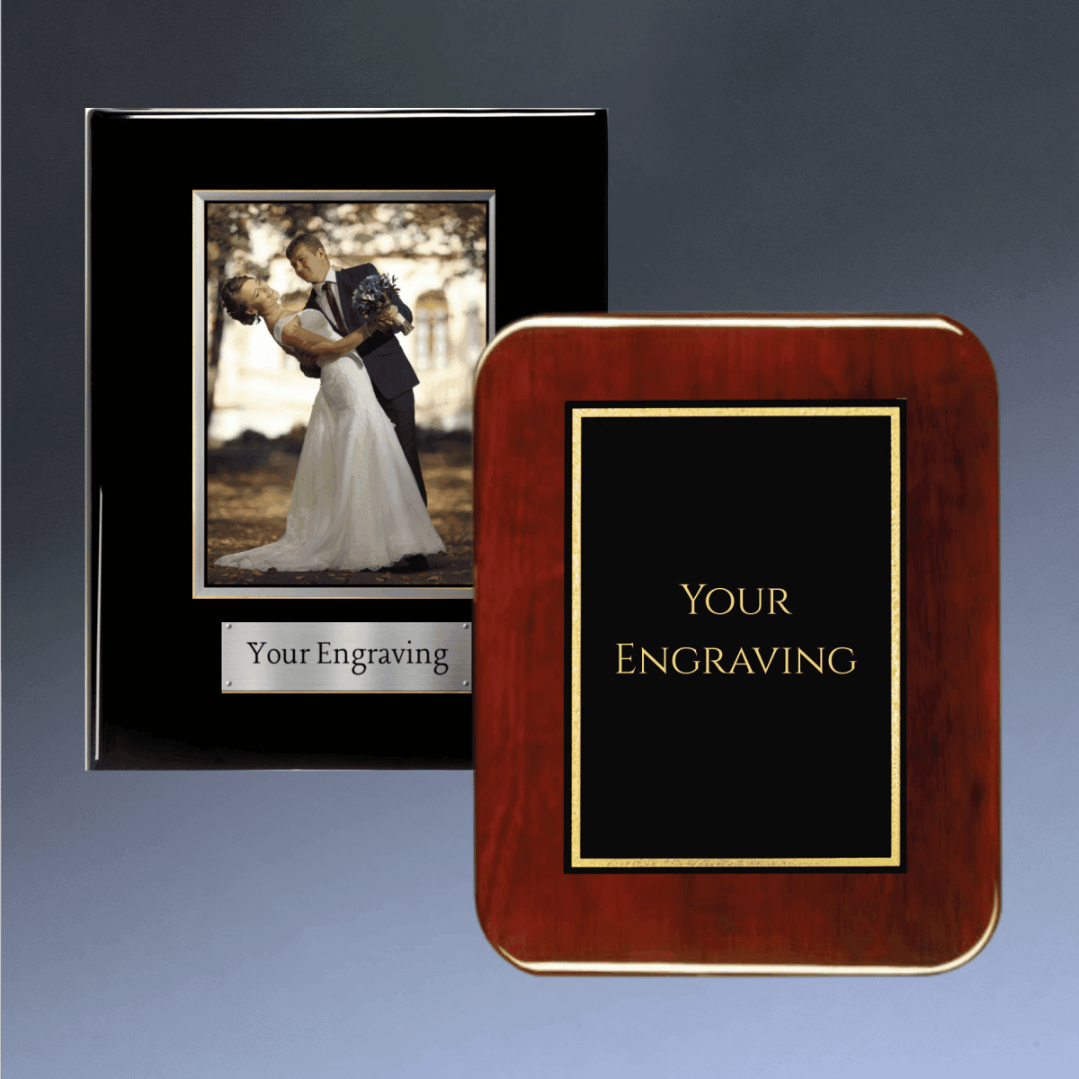 Piano Finish Teakwood Plaque Boards for Custom Awards and Displays - Rosewood Piano Finish