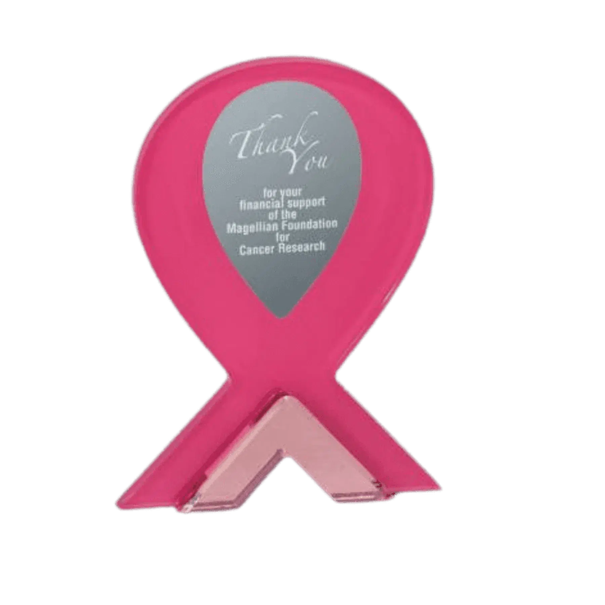 Pink Ribbon Stand Up Acrylic - LightForce Laser Engraving, LLC