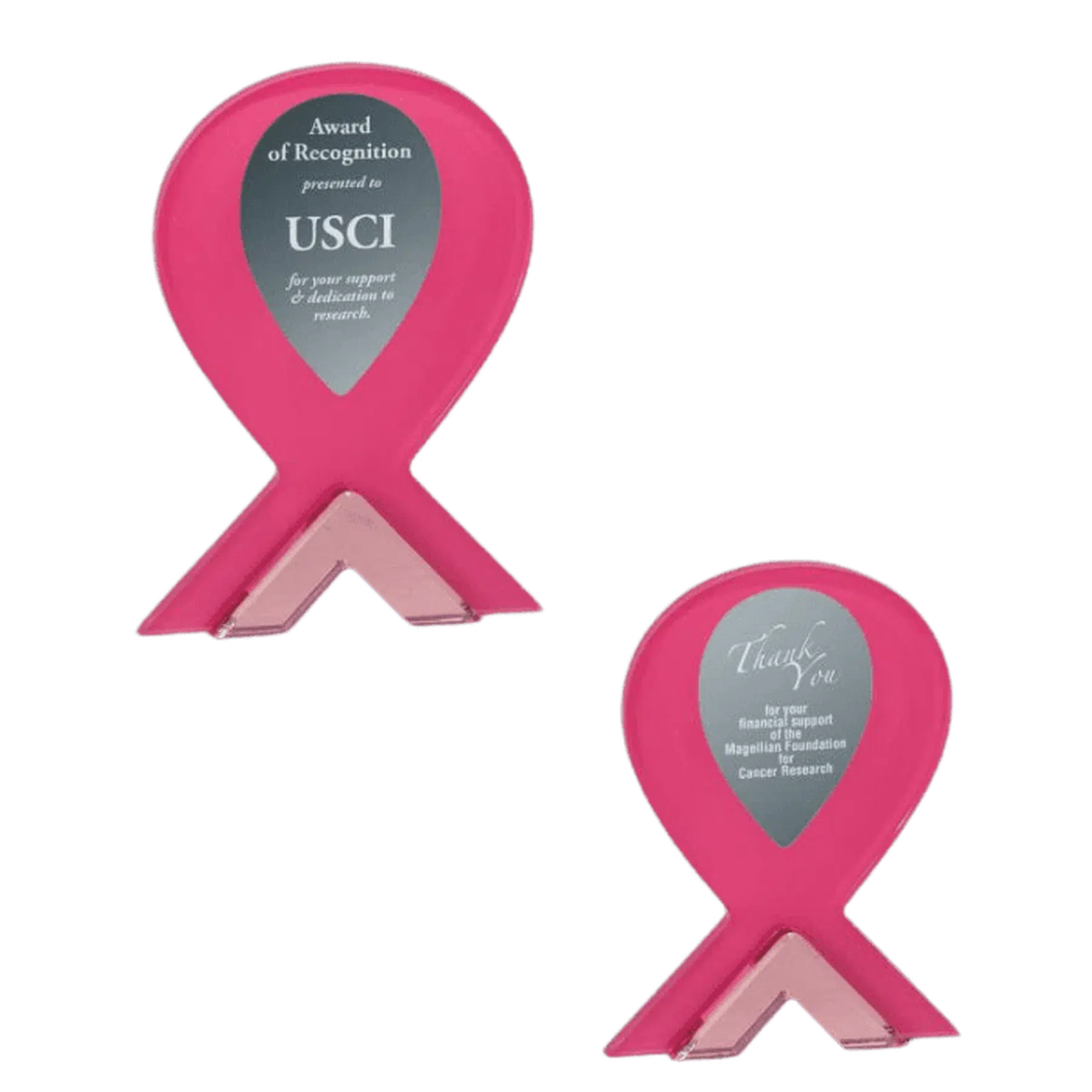 Pink Ribbon Stand Up Acrylic - LightForce Laser Engraving, LLC