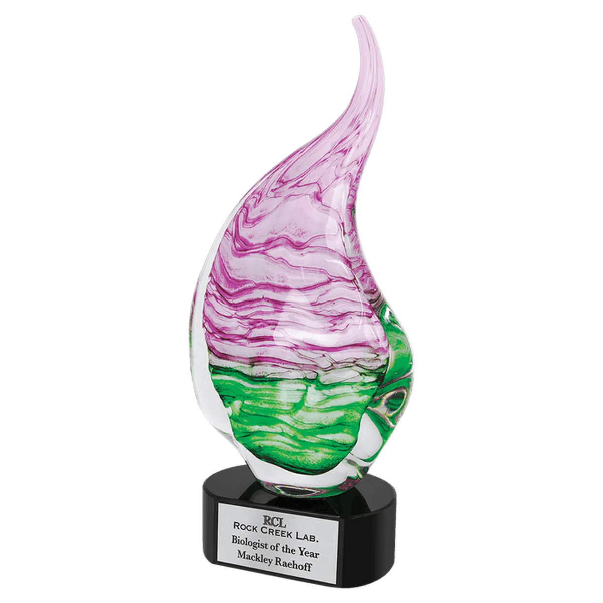 Pink/Green Aspire Art Glass - LightForce Laser Engraving, LLC