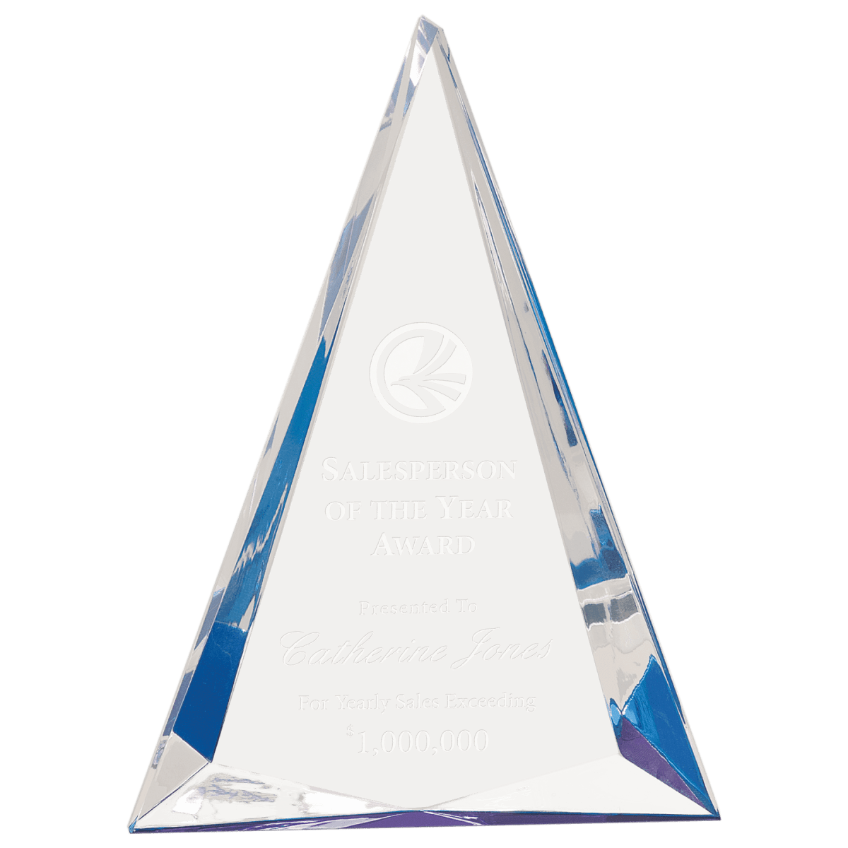Pinnacle Acrylic Awards with Custom Engraving - Gold & Clear