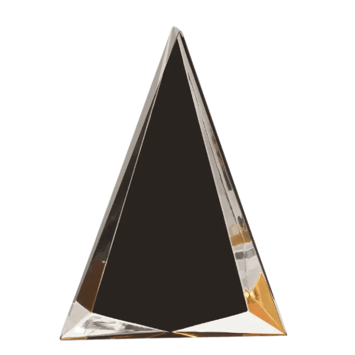 Pinnacle Acrylic Awards with Custom Engraving - Gold & Clear
