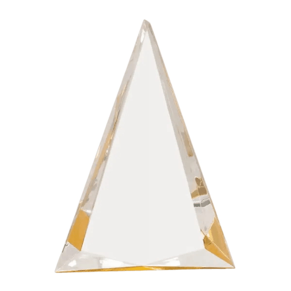 Pinnacle Acrylic Awards with Custom Engraving - Gold & Clear
