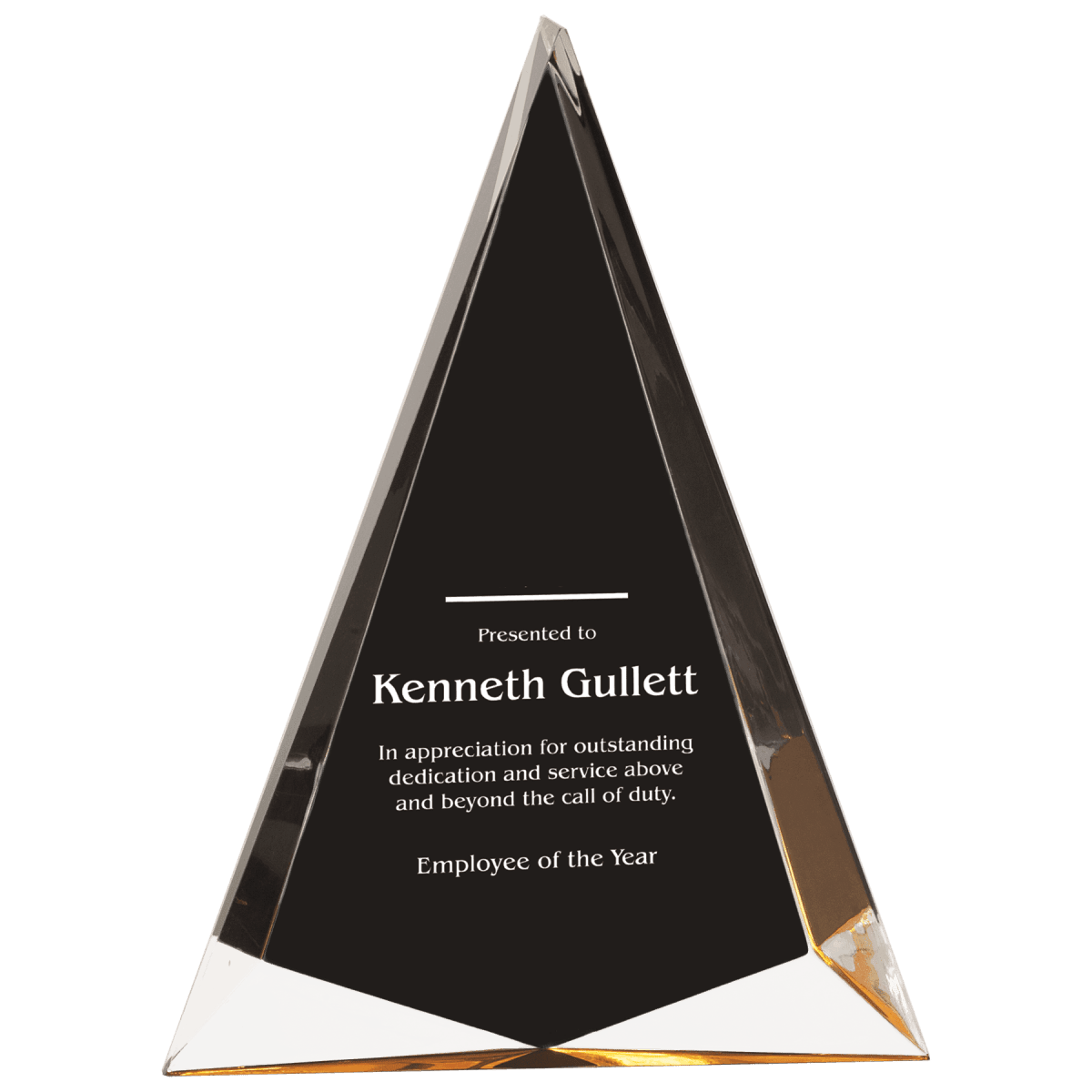Pinnacle Acrylic Awards with Custom Engraving - Gold & Clear