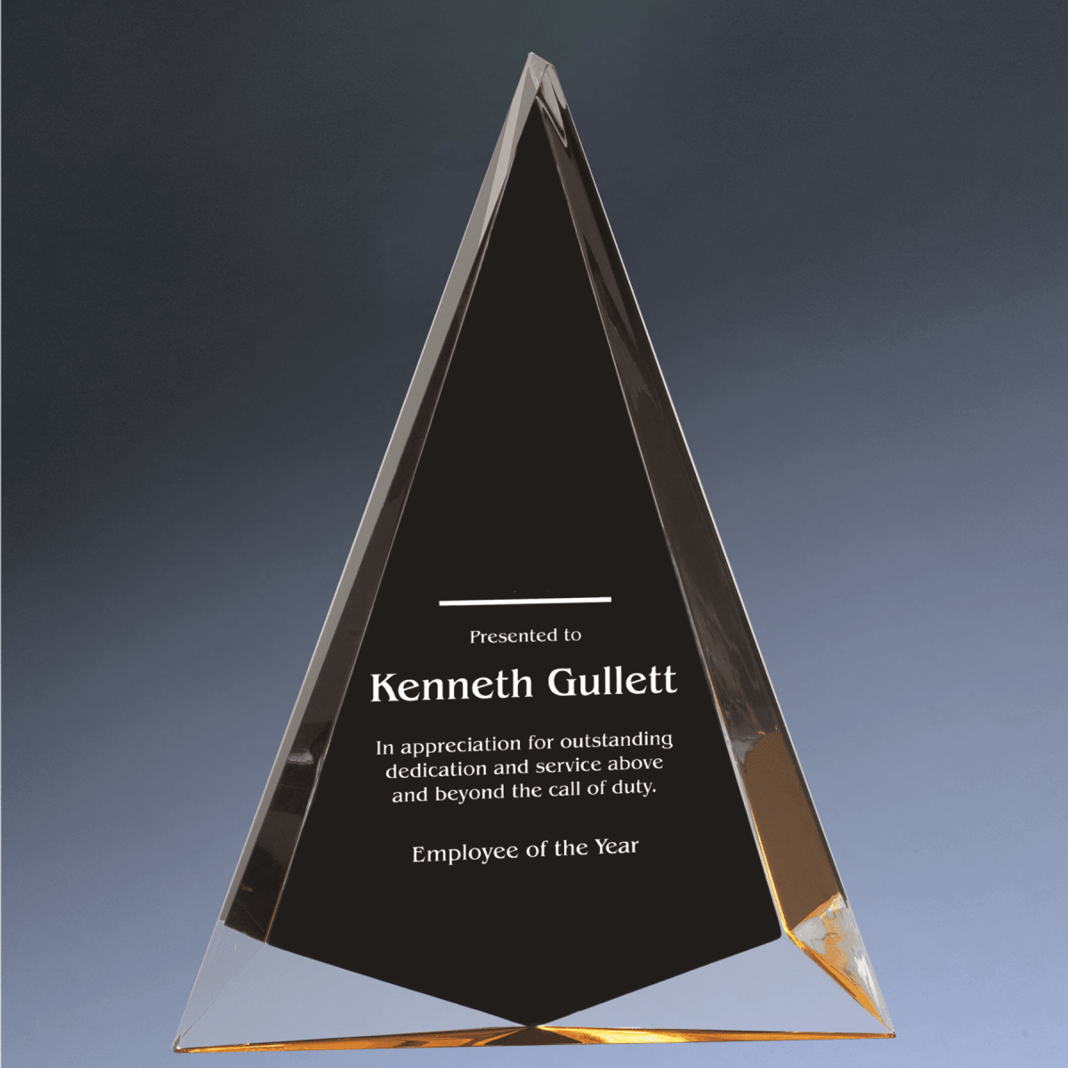 Pinnacle Acrylic Awards with Custom Engraving - Black & Gold
