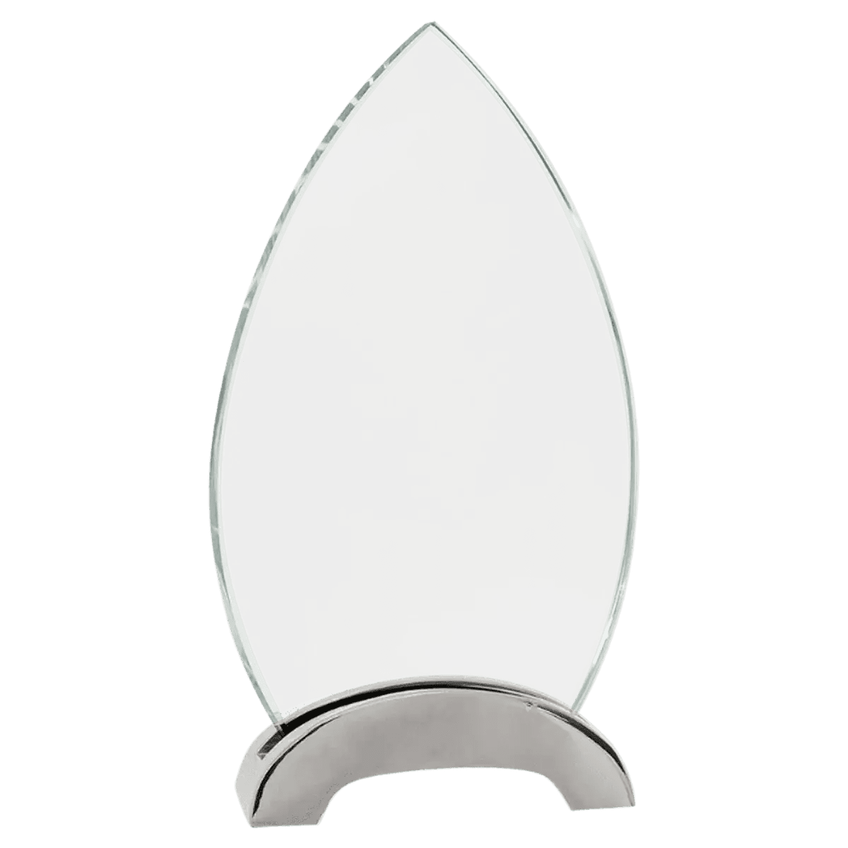 Platinum Glass Awards on Silver Aluminum Base – Custom Engraved - Oval