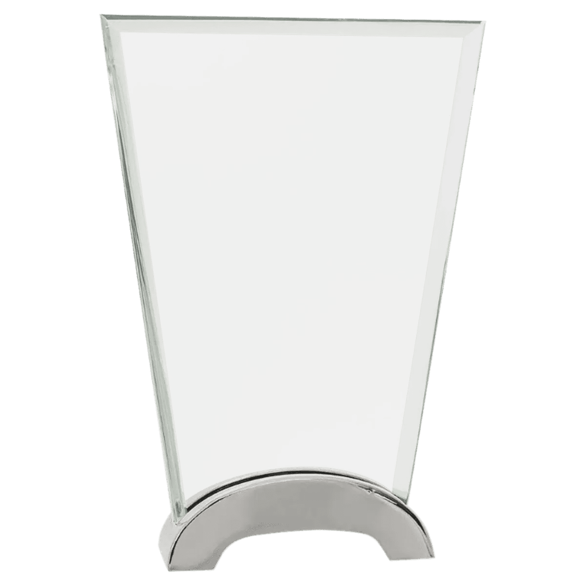Platinum Glass Awards on Silver Aluminum Base – Custom Engraved - Oval
