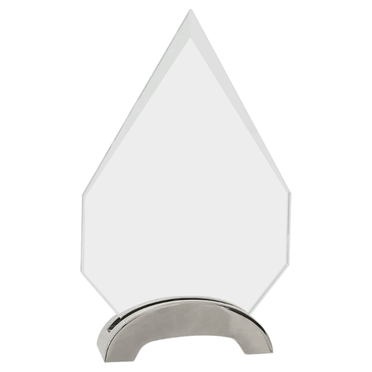 Platinum Glass Awards on Silver Aluminum Base – Custom Engraved - Oval