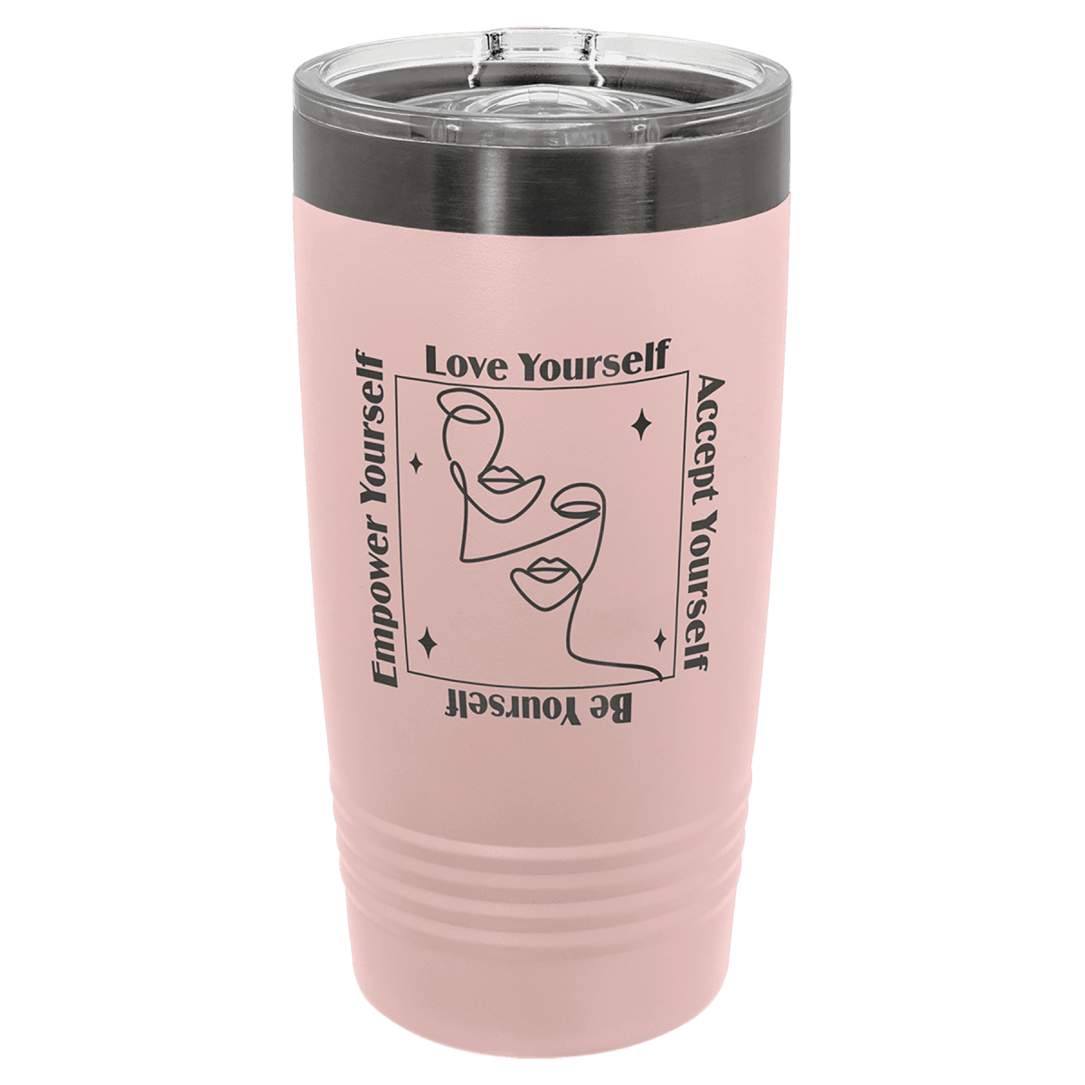 Polar Camel Ion Plated Tumblers and Water Bottles - Blush/Ghost Black Engraving