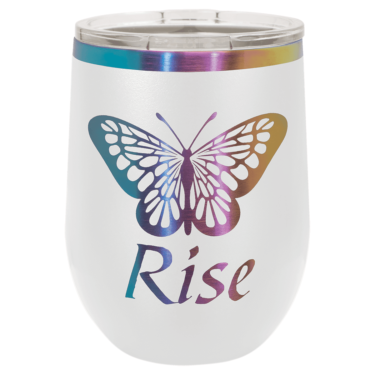 Polar Camel Ion Plated Tumblers and Water Bottles - White/Prism Engraving