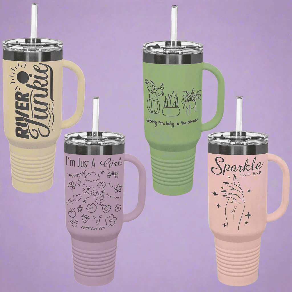 Polar Camel Ion Plated Tumblers and Water Bottles - White/Prism Engraving