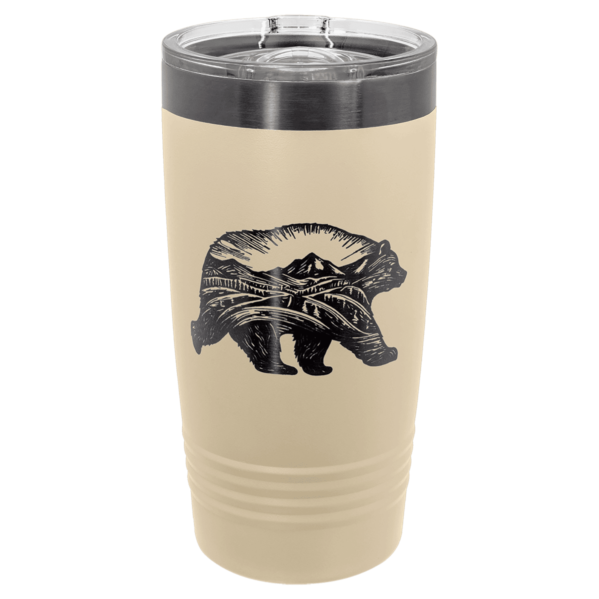 Polar Camel Ion Plated Tumblers and Water Bottles - Warm Sand/Ghost Black Engraving