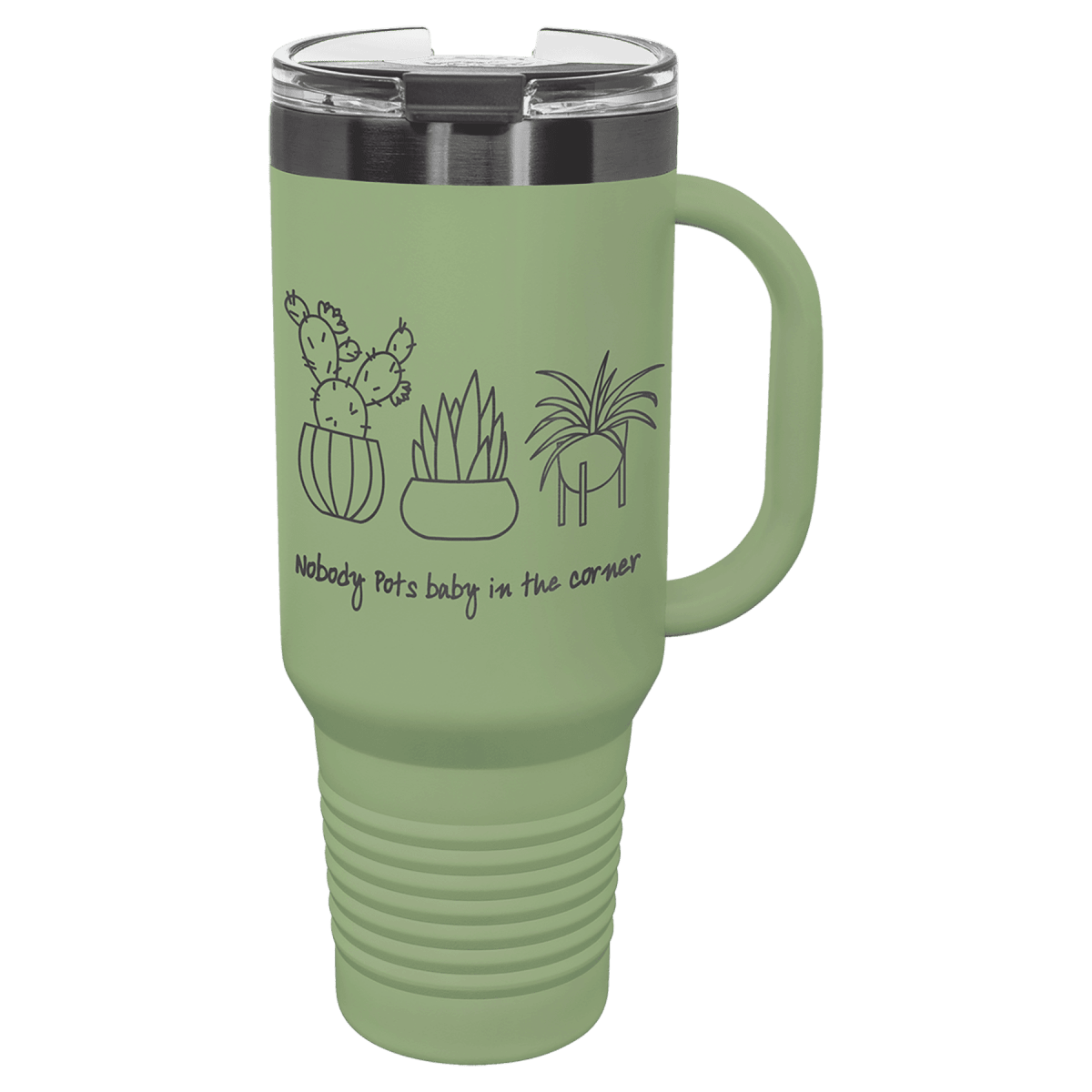 Polar Camel Ion Plated Tumblers and Water Bottles - Summer Sage/Ghost Black Engraving