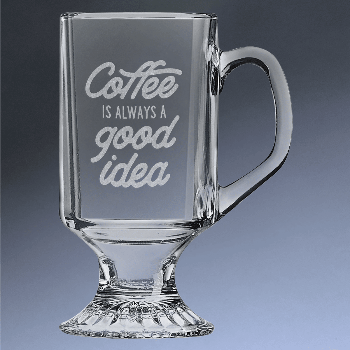 Polar Camel Personalized Glass Coffee Mugs - Footed