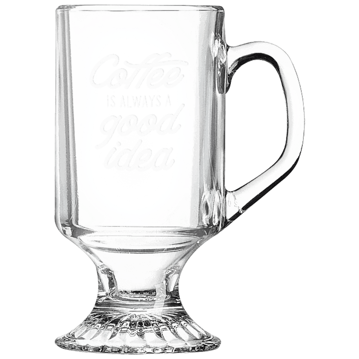 Polar Camel Personalized Glass Coffee Mugs - Footed