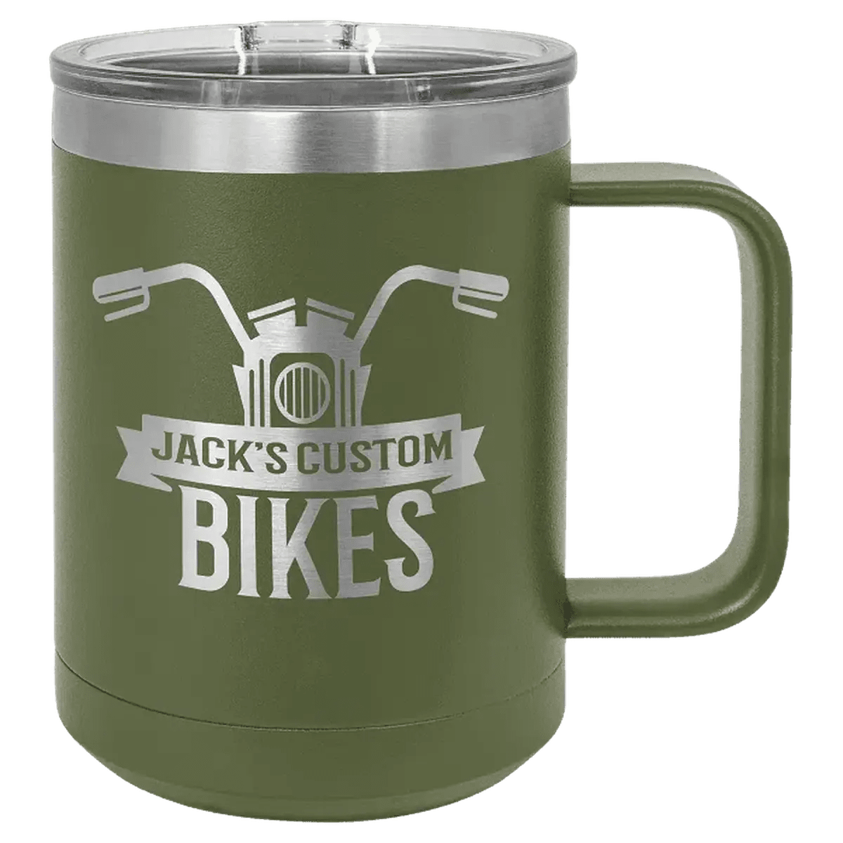 Polar Camel Personalized Travel Mugs - Olive Green