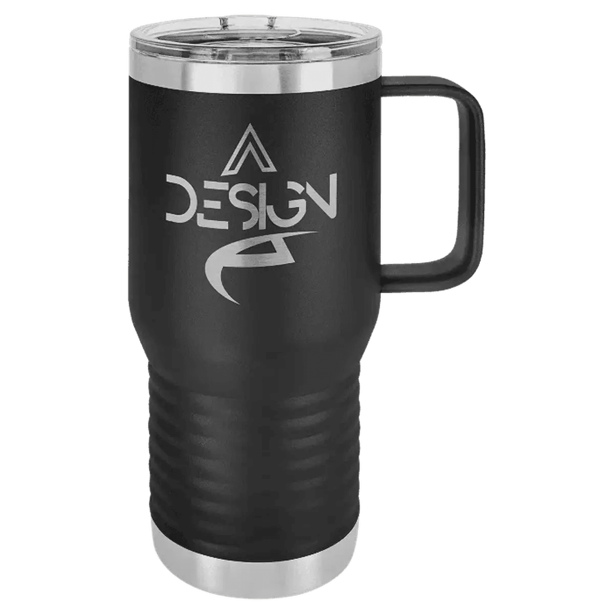 Polar Camel Personalized Travel Mugs - Black