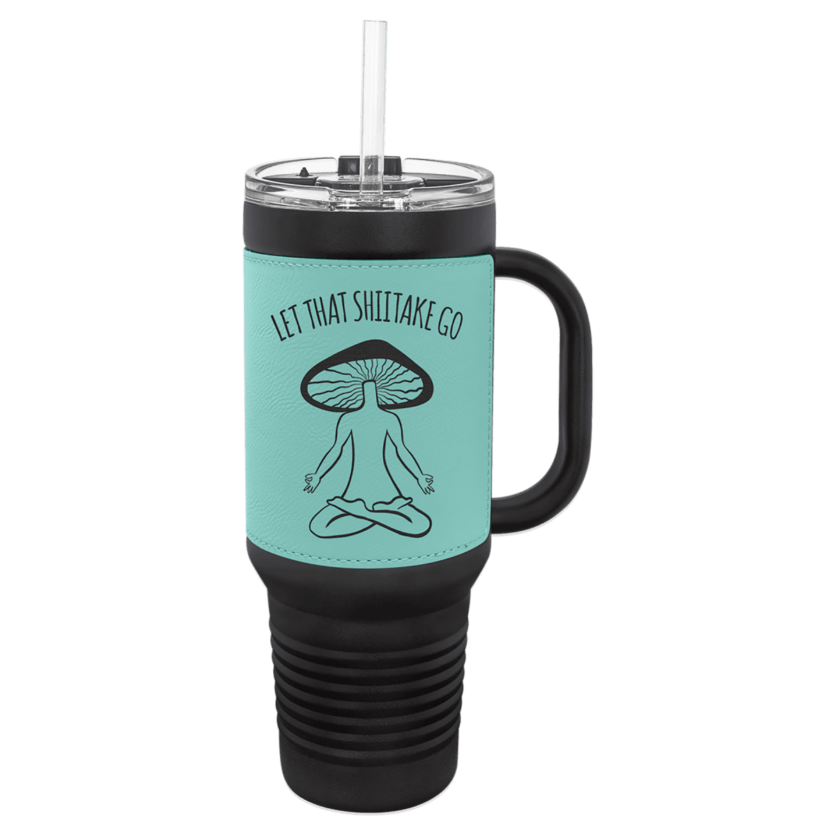 Polar Camel Personalized Travel Mugs - Teal/Black