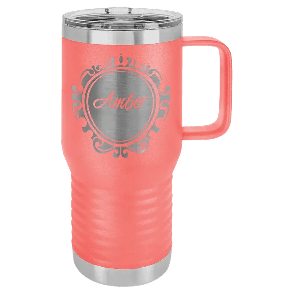 Polar Camel Personalized Travel Mugs - Coral