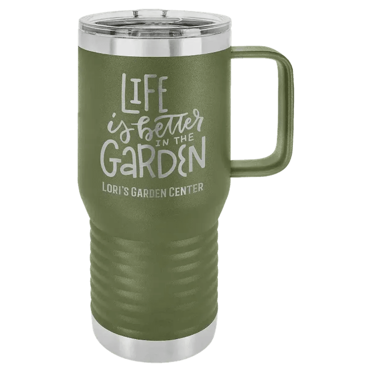 Polar Camel Personalized Travel Mugs - Olive Green