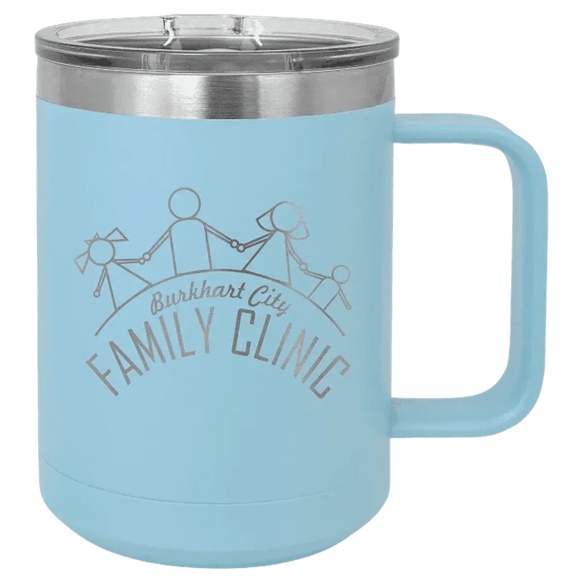 Polar Camel Personalized Travel Mugs - Light Blue