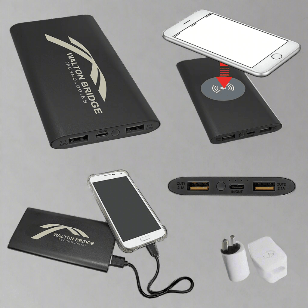 Power Bank & Wireless Charger w/USB - C Cord (8000mAh) - Black