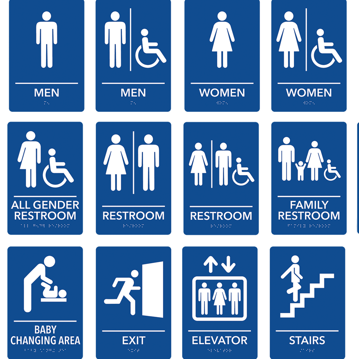 Pre - Designed ADA Signs - Restroom and Access Signs with Braille - Men's Restroom ADA Sign