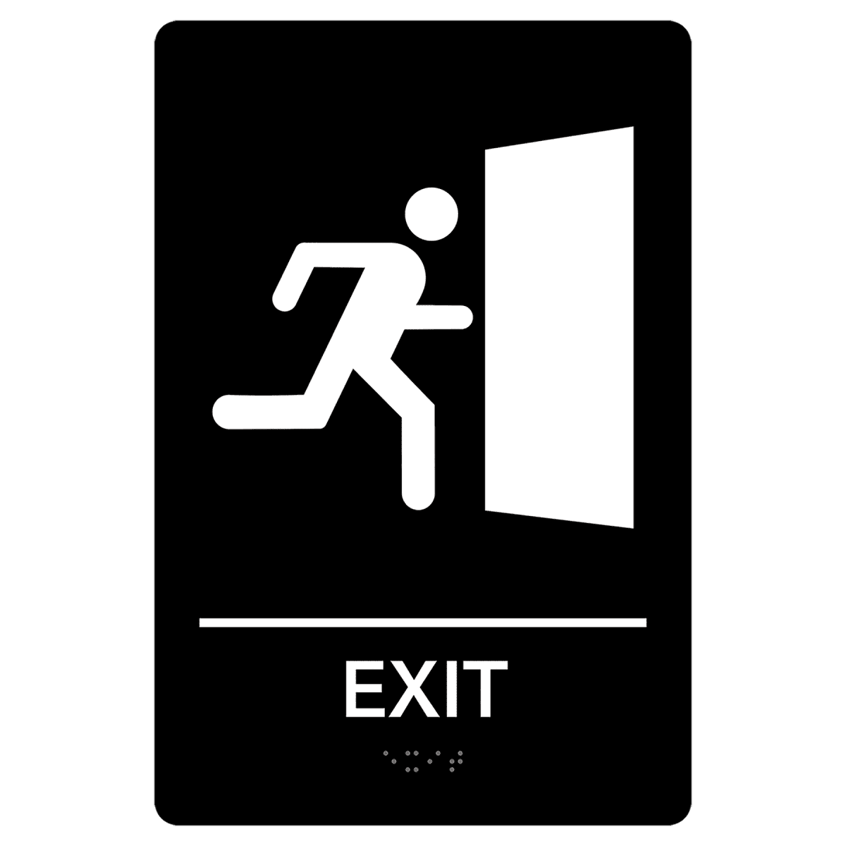 Pre - Designed ADA Signs - Restroom and Access Signs with Braille - Exit ADA Sign with Door
