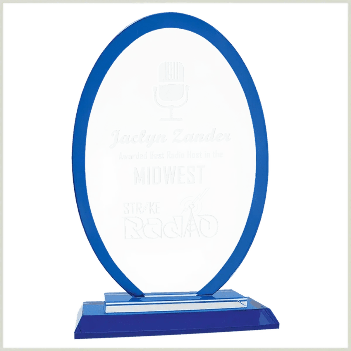 Premier Regal Glass Awards - Custom Engraved Award Recognition - Oval