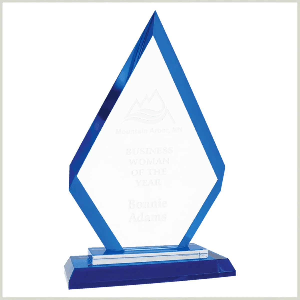 Premier Regal Glass Awards - Custom Engraved Award Recognition - Oval