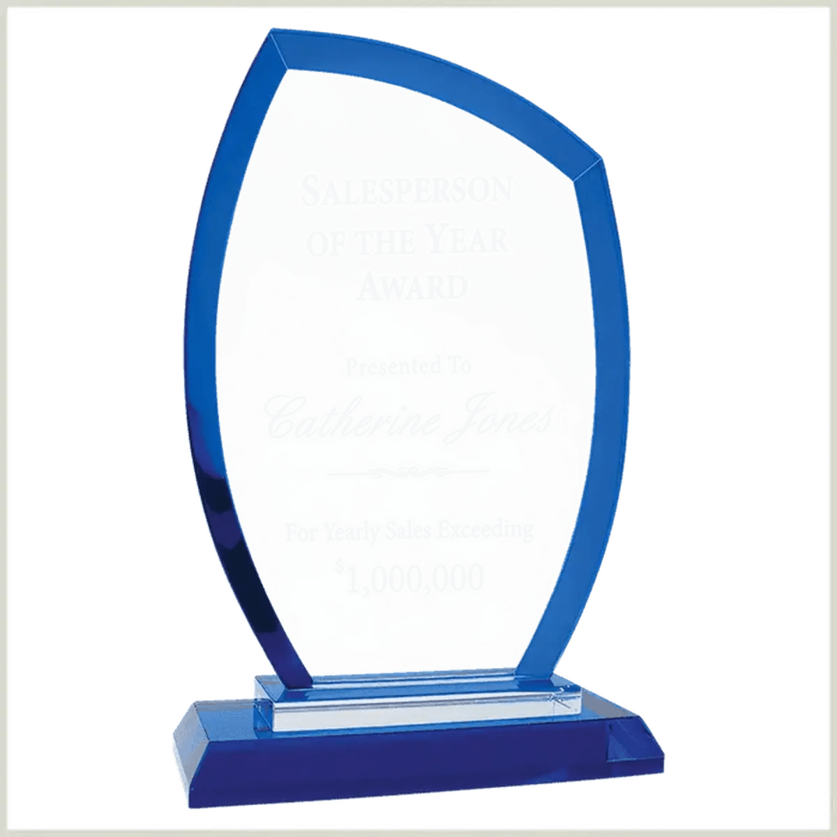 Premier Regal Glass Awards - Custom Engraved Award Recognition - Oval